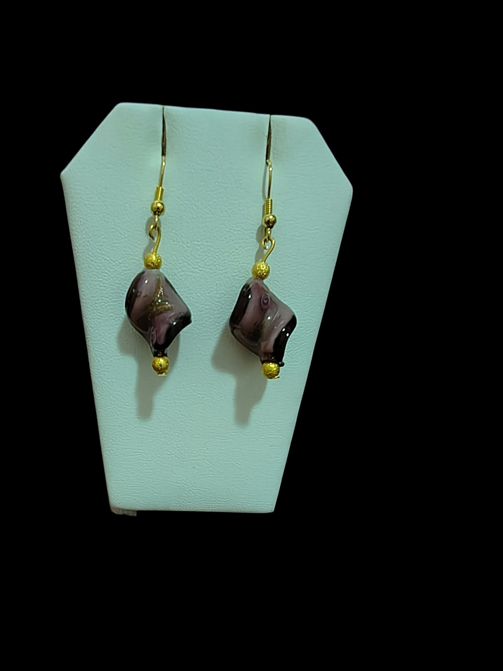 Hand Crafted Twisted Glass Drop Earrings